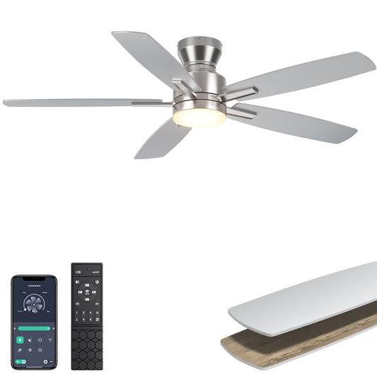 hniyou Ceiling Fans with Lights,52 Inch (Silver)-100