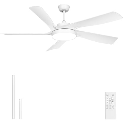 Ohniyou 60’’ Ceiling Fan with Lights and Remote - White