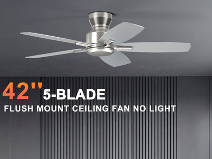 Ohniyou Ceiling Fans without Lights 52 Inch (Silver)-100S-NL