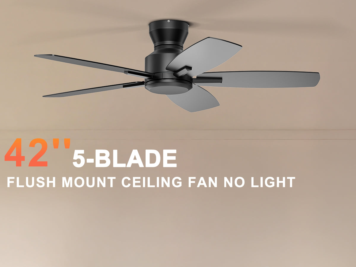 Ohniyou Ceiling Fans without Lights 52 Inch (Black)-100B-NL