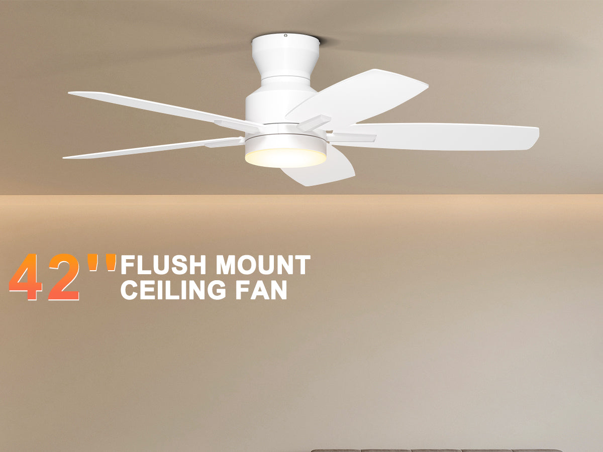 Ohniyou Ceiling Fans with Lights 42 Inch (White)-100