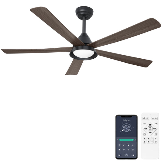 Ohniyou Waterproof Outdoor Ceiling Fan with Light, 52'' Patio-073