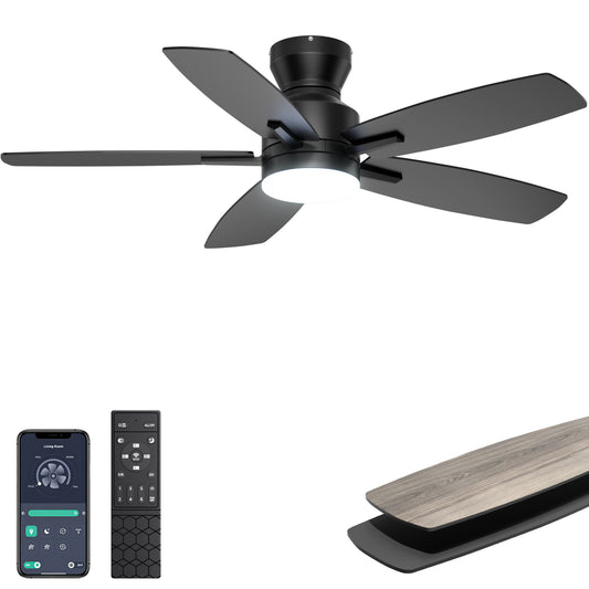 Ohniyou Ceiling Fans with Lights 42 Inch (Black)-100