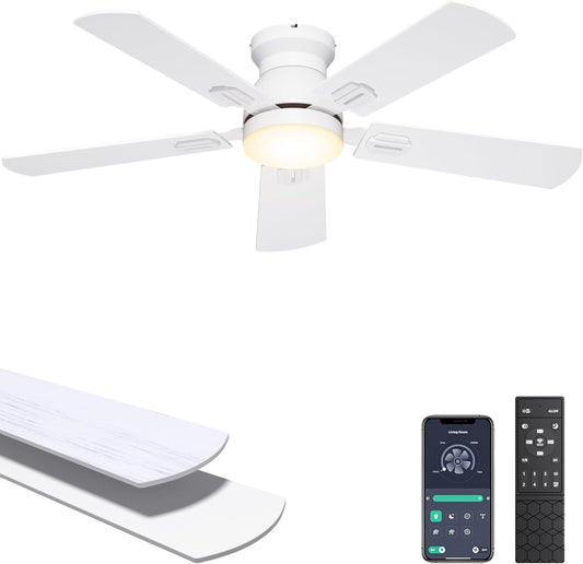 Ohniyou Ceiling Fans with Lights 42 Inch (White)-047