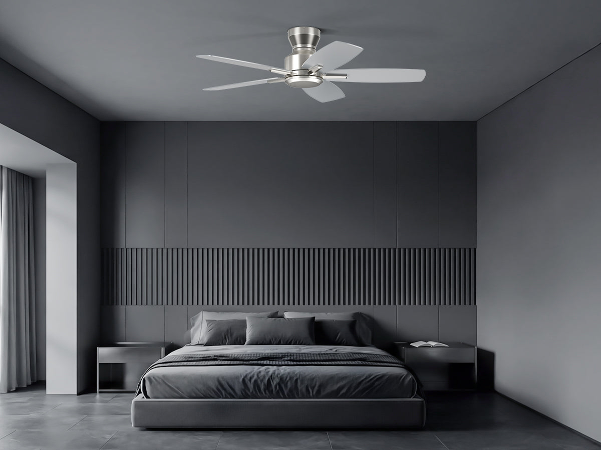 Ohniyou Ceiling Fans without Lights 52 Inch (Silver)-100S-NL