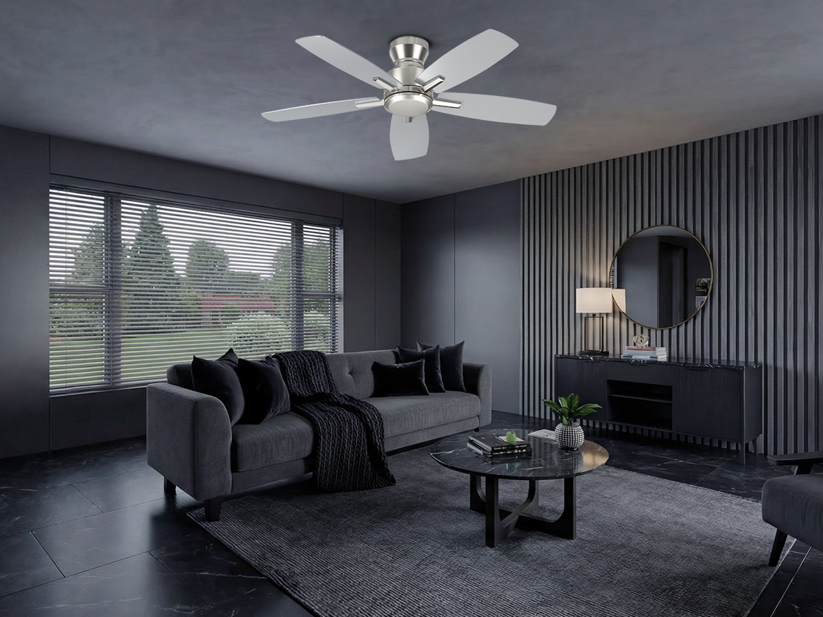 Ohniyou Ceiling Fans without Lights 52 Inch (Silver)-100S-NL