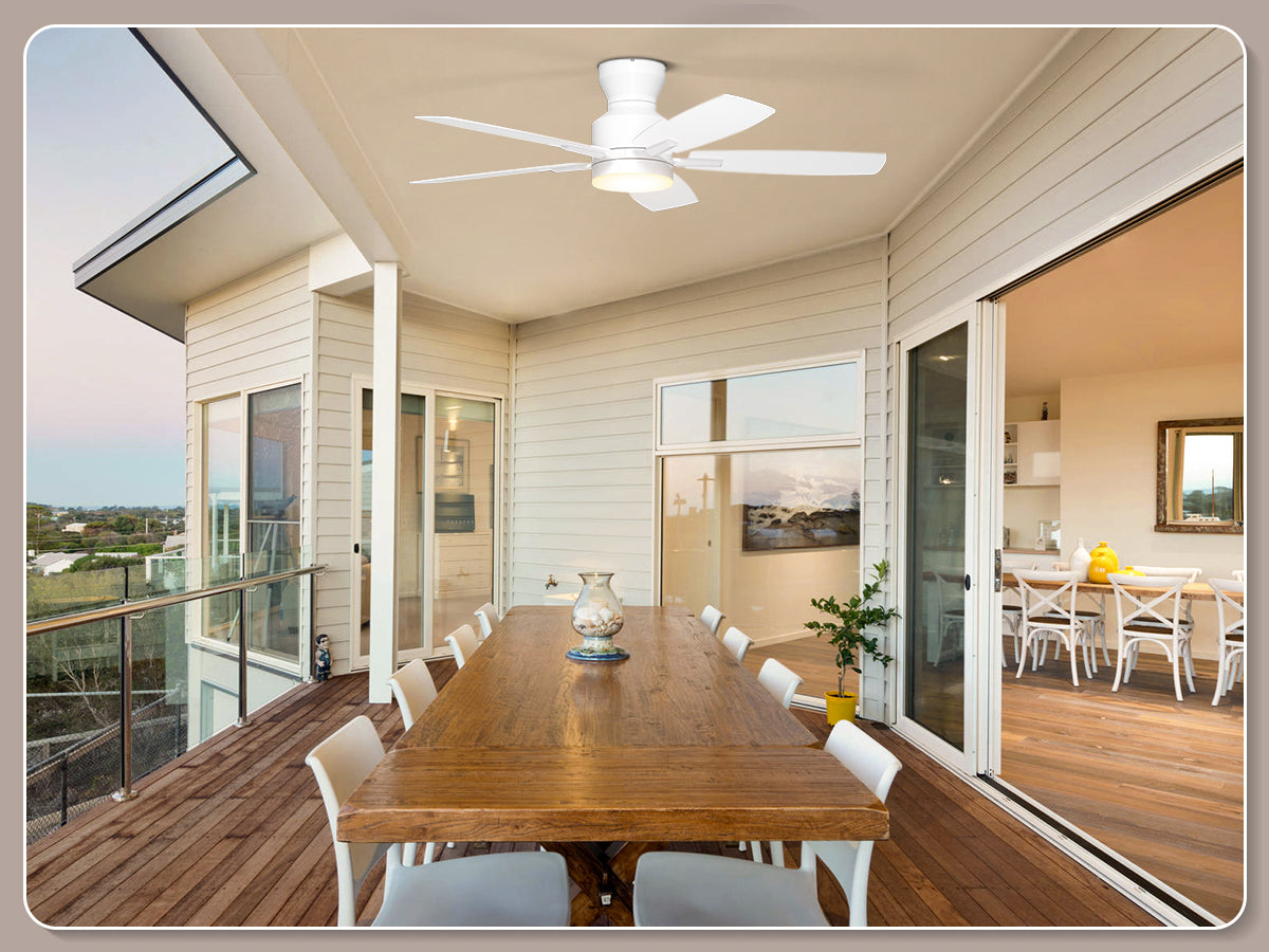 Ohniyou Ceiling Fans with Lights 42 Inch (White)-100