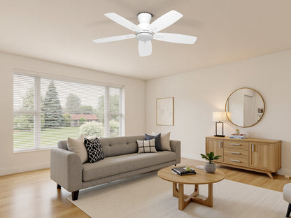 Ohniyou Ceiling Fans without Lights 52 Inch (White)-100W-NL