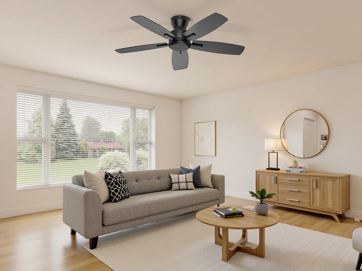 Ohniyou Ceiling Fans without Lights 52 Inch (Black)-100B-NL