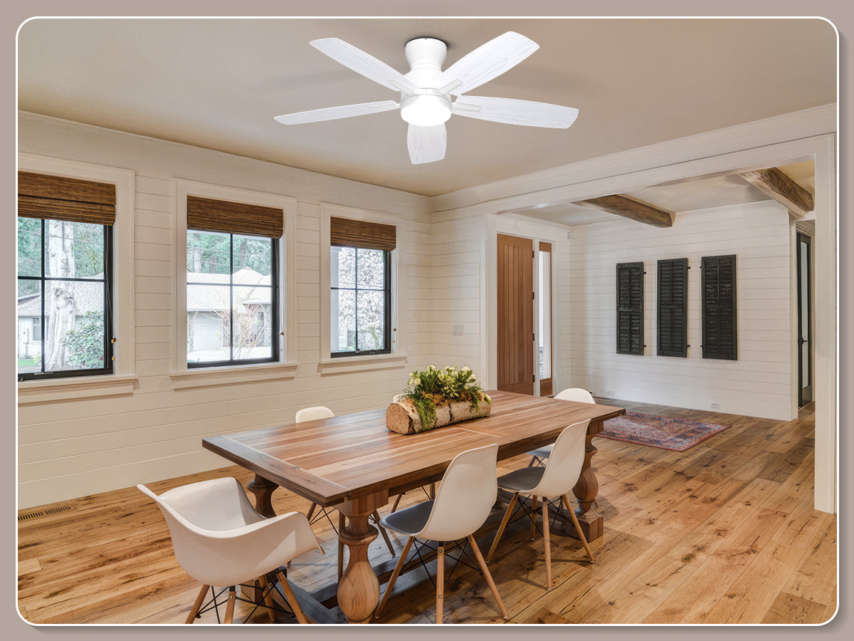 Ohniyou Ceiling Fans with Lights 42 Inch (White)-100