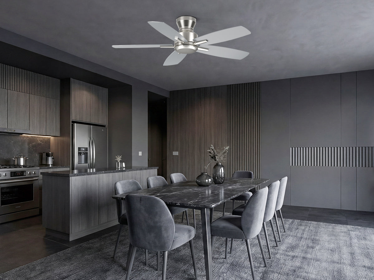 Ohniyou Ceiling Fans without Lights,42 Inch (Silver)-100S-42-NL
