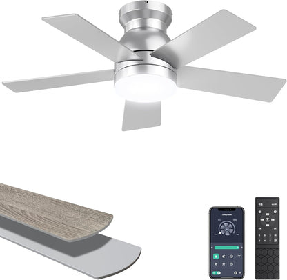Ohniyou Ceiling Fans with Lights 32 Inch (Silver)-047