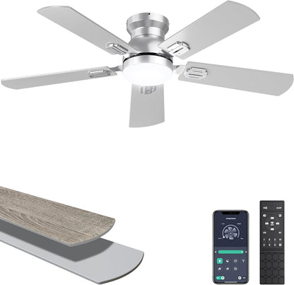 Ohniyou Ceiling Fans with Lights 42 Inch (Silver)-047