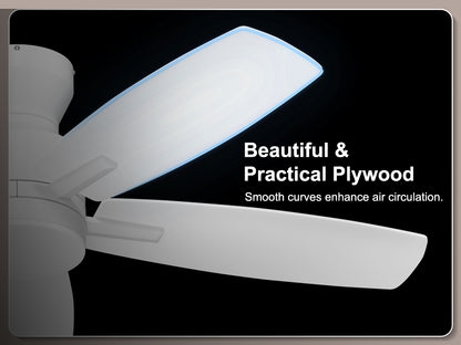 Ohniyou Ceiling Fans with Lights 42 Inch (White)-100