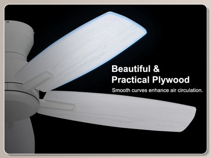 Ohniyou Ceiling Fans without Lights 52 Inch (White)-100W-NL