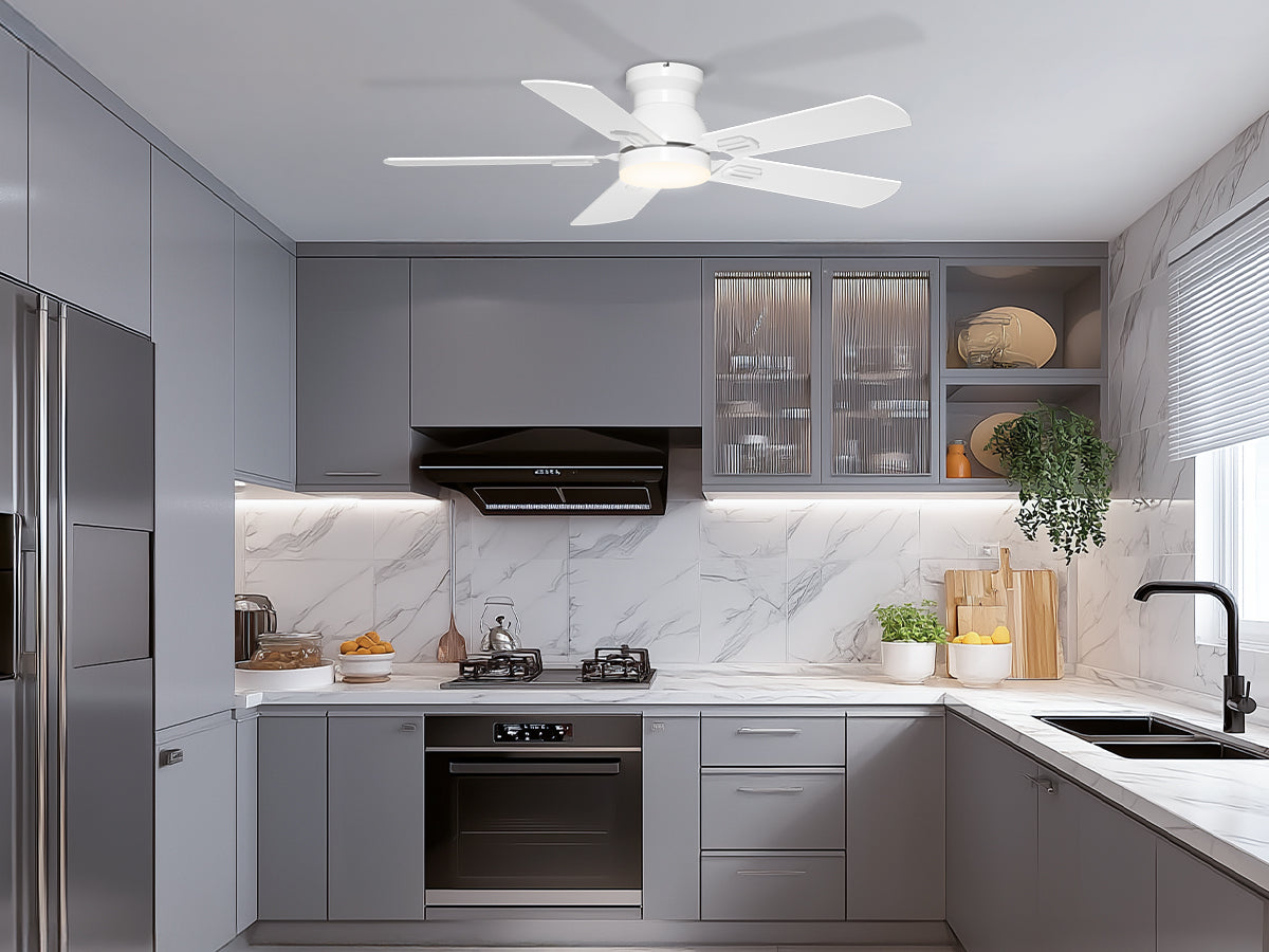 Ohniyou Ceiling Fans with Lights 42 Inch (White)-047