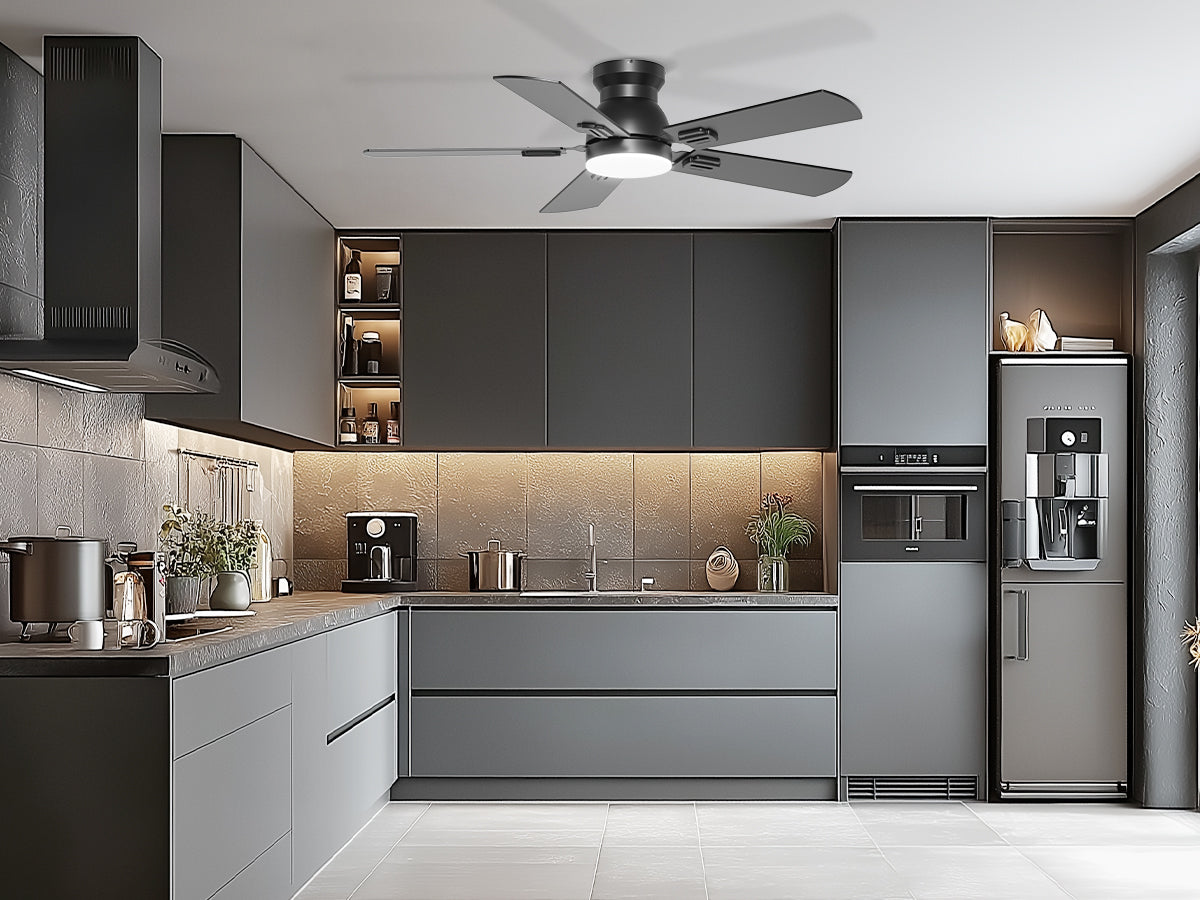 Ohniyou Ceiling Fans with Lights 42 Inch (Black)-047
