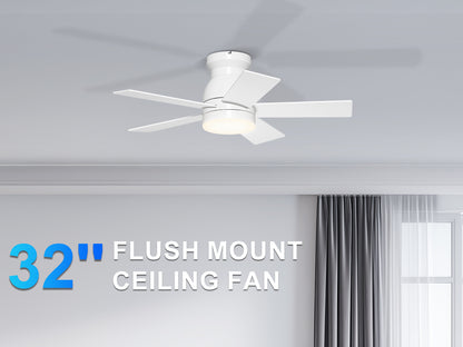 Ohniyou Ceiling Fans with Lights 32 Inch (White)-047