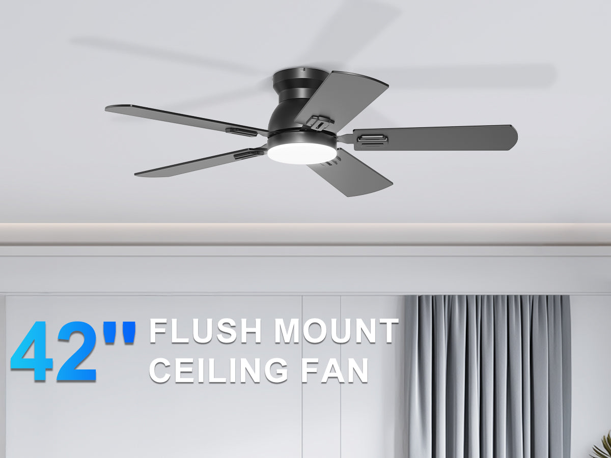 Ohniyou Ceiling Fans with Lights 42 Inch (Black)-047