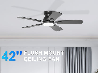 Ohniyou Ceiling Fans with Lights 42 Inch (Black)-047
