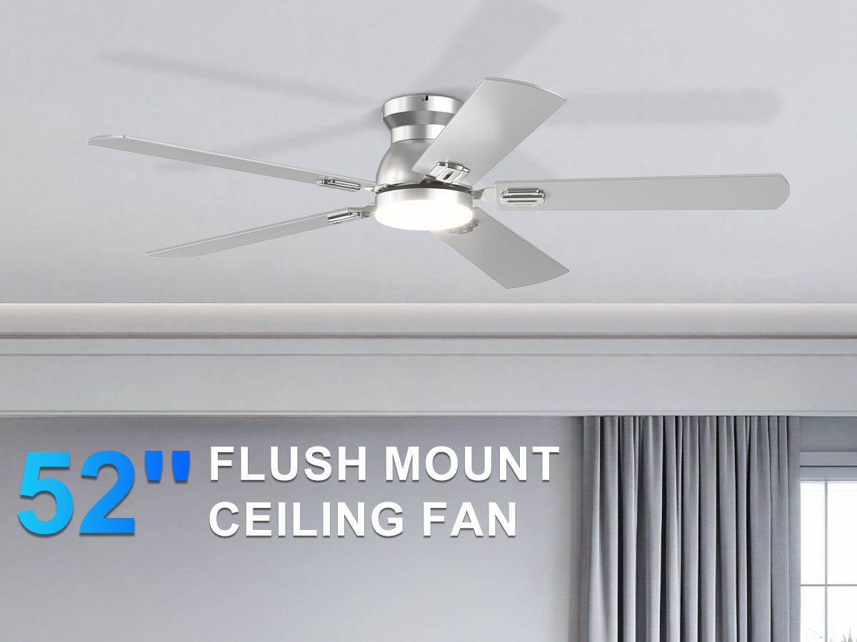 Ohniyou Ceiling Fans with Lights 52 Inch (Silver)-047