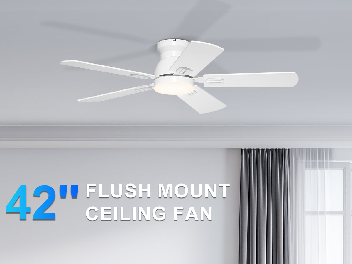 Ohniyou Ceiling Fans with Lights 42 Inch (White)-047