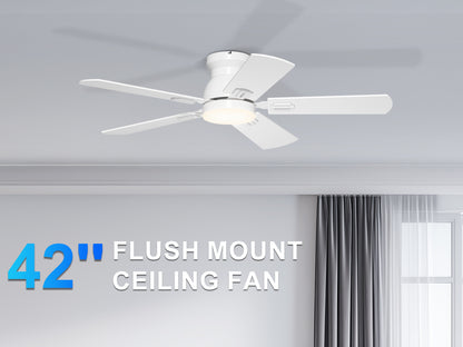Ohniyou Ceiling Fans with Lights 42 Inch (White)-047