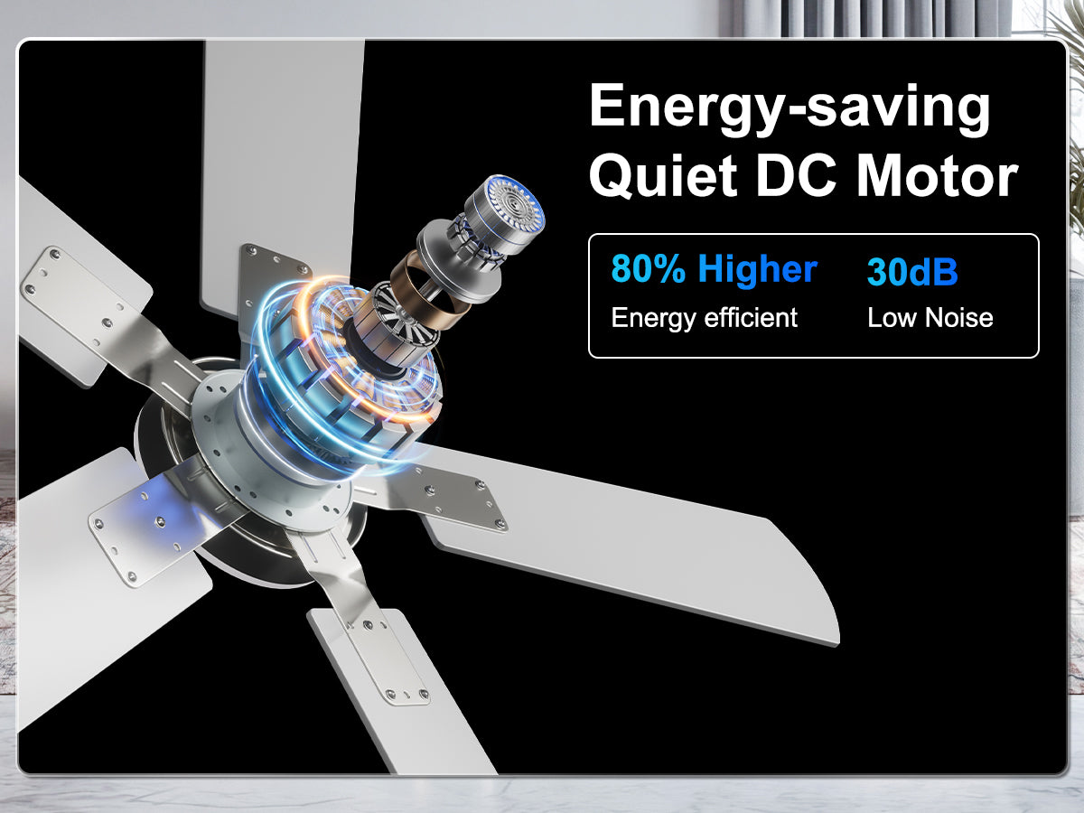 Ohniyou Ceiling Fans with Lights 42 Inch (Silver)-047