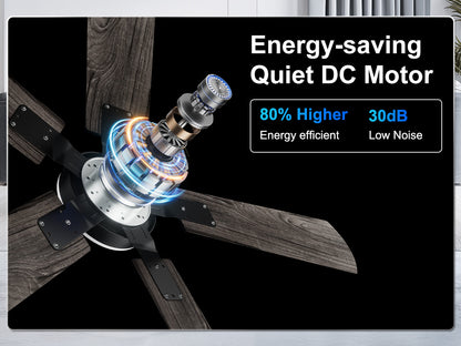 Ohniyou Ceiling Fans with Lights 42 Inch (Black)-047