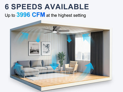 Ohniyou Ceiling Fans with Lights 42 Inch (Black)-047