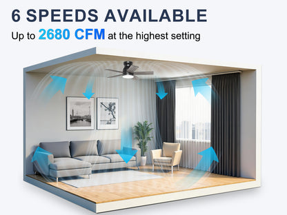 Ohniyou Ceiling Fans with Lights 32 Inch (Black)-047
