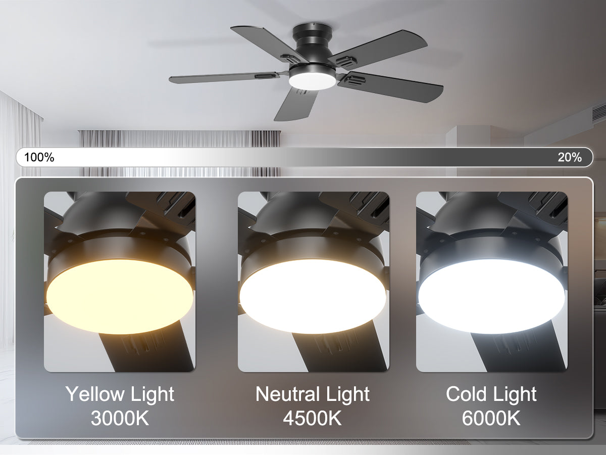 Ohniyou Ceiling Fans with Lights 42 Inch (Black)-047