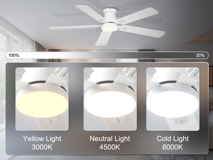 Ohniyou Ceiling Fans with Lights 52 Inch (White)-047