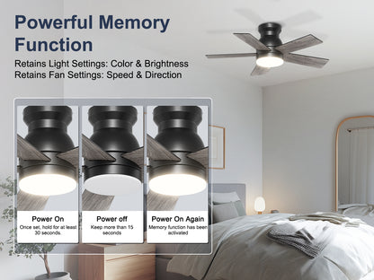 Ohniyou Ceiling Fans with Lights 32 Inch (Black)-047