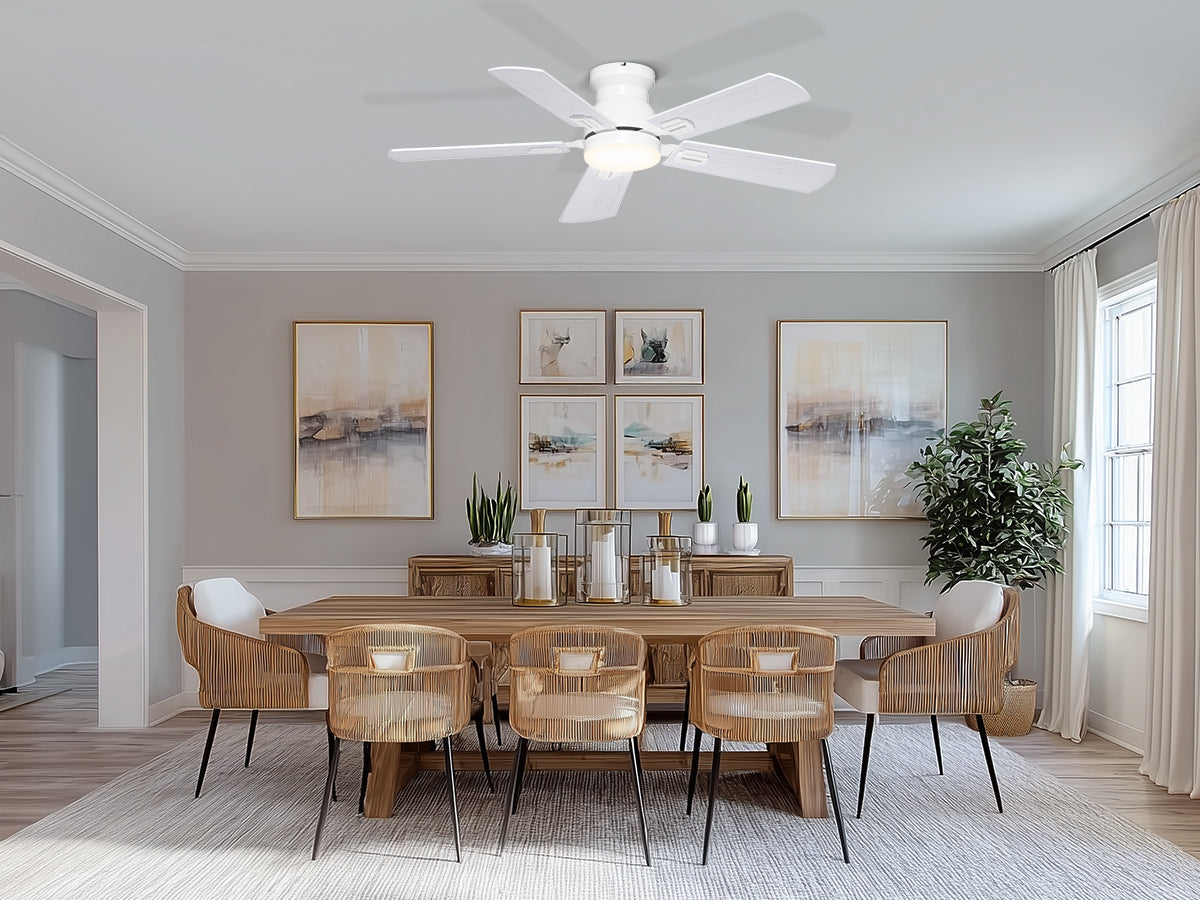Ohniyou Ceiling Fans with Lights 42 Inch (White)-047