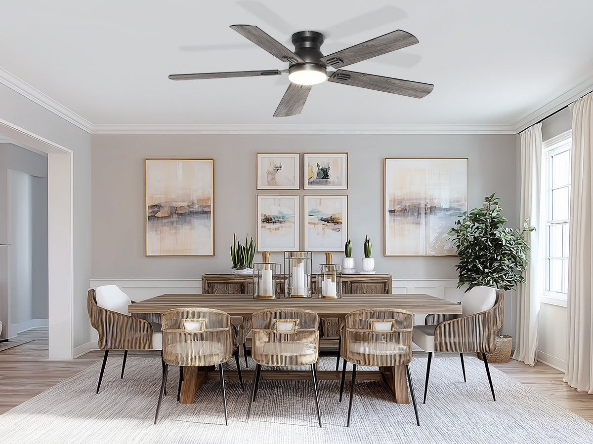 Ohniyou Ceiling Fans with Lights 52 Inch (Black)-047