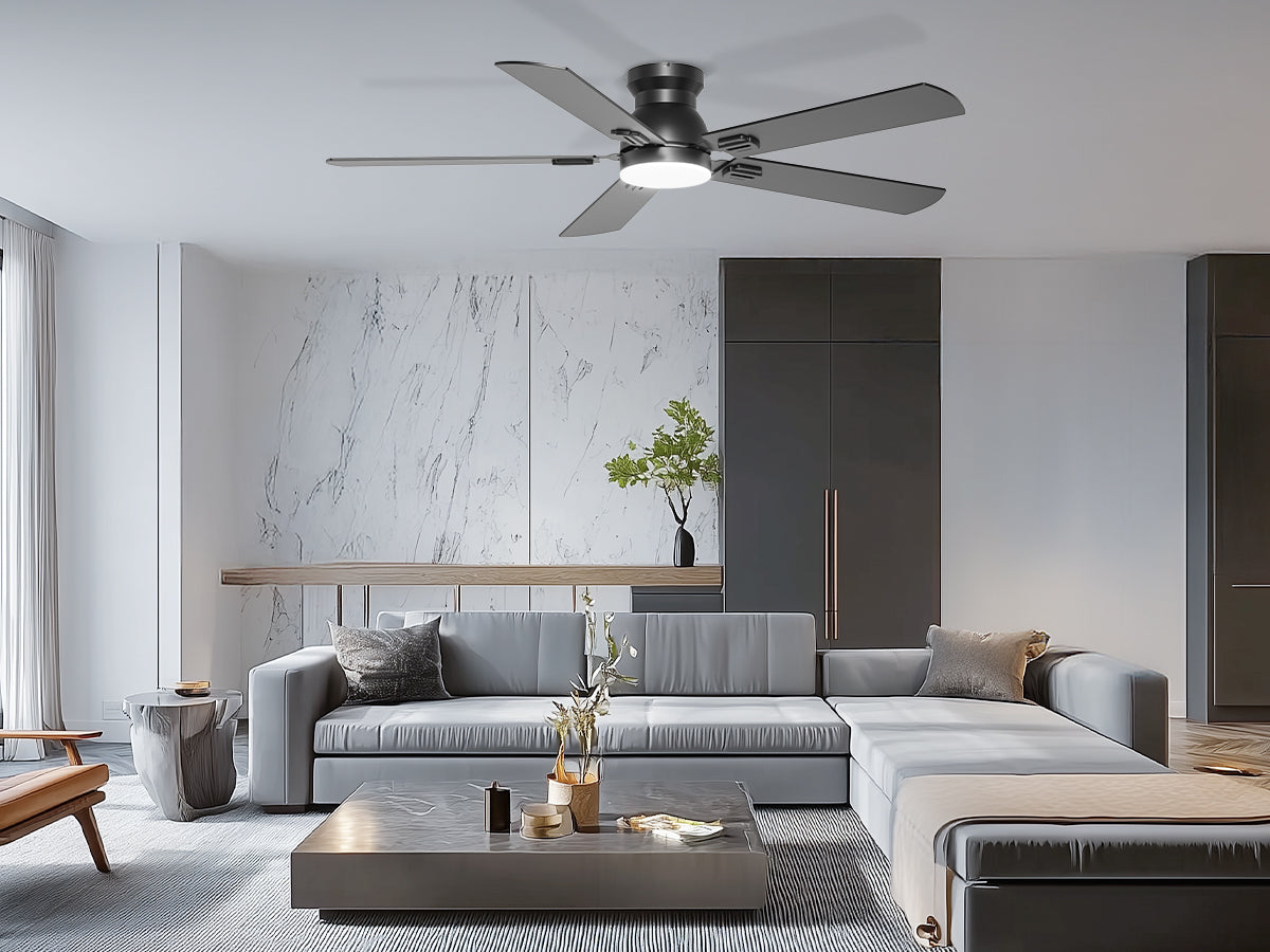 Ohniyou Ceiling Fans with Lights 52 Inch (Black)-047