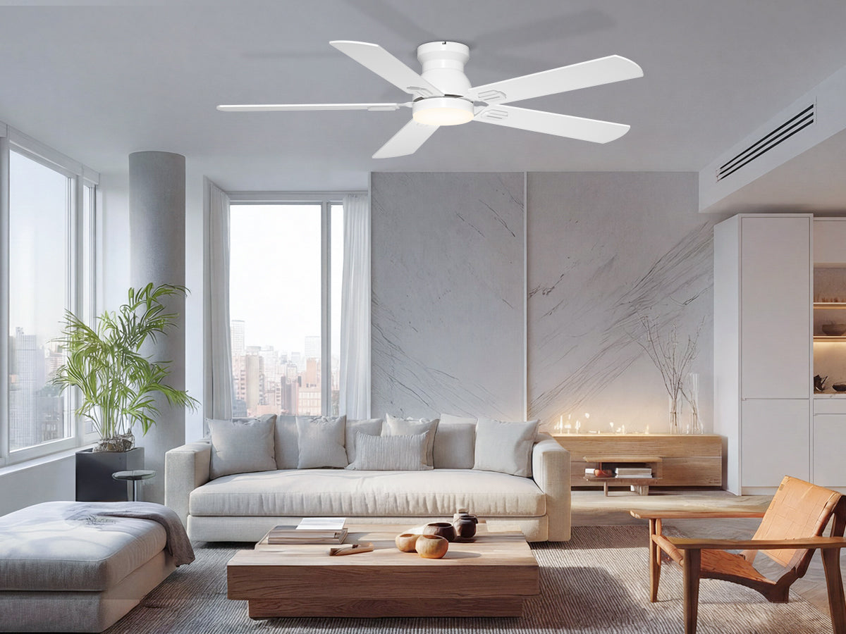 Ohniyou Ceiling Fans with Lights 52 Inch (White)-047