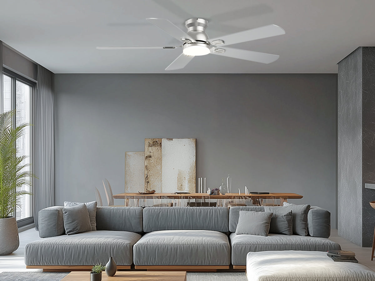 Ohniyou Ceiling Fans with Lights 52 Inch (Silver)-047
